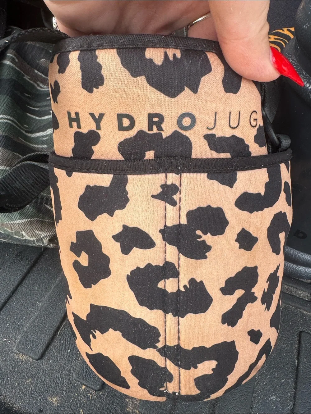Gray HydroJug w/ Leopard Print Sleeve
